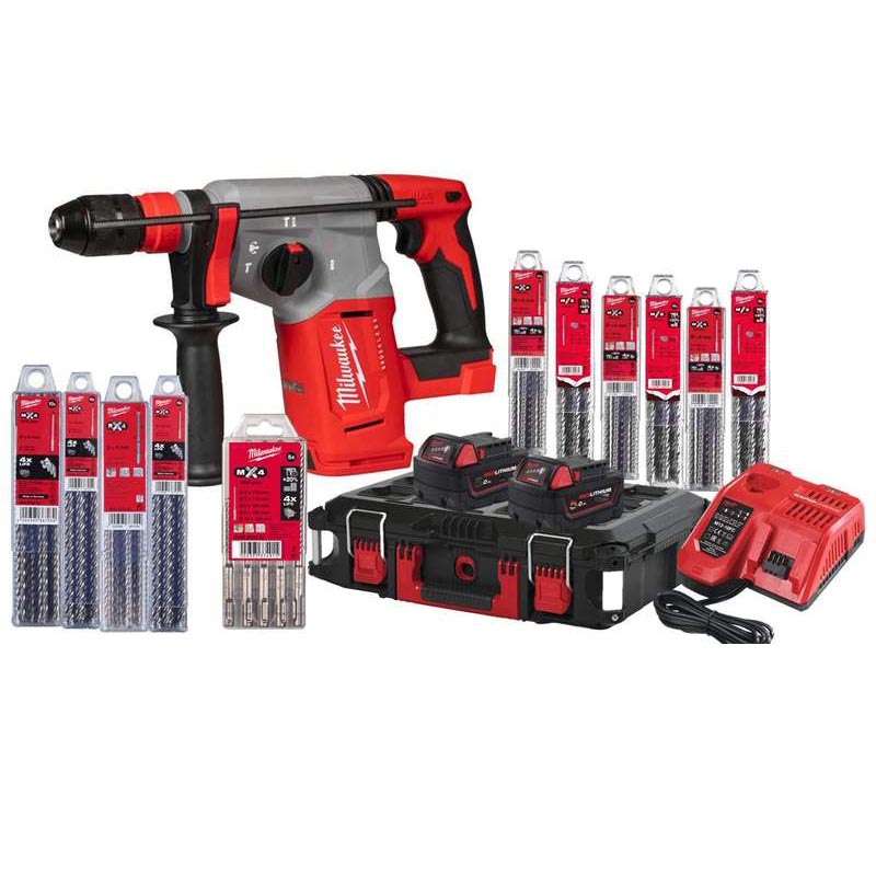 Комплект акумулаторен перфоратор MILWAUKEE M18 BLHX100P-502P, 18 V, 2,3 J, SDS-Plus / 4933498243